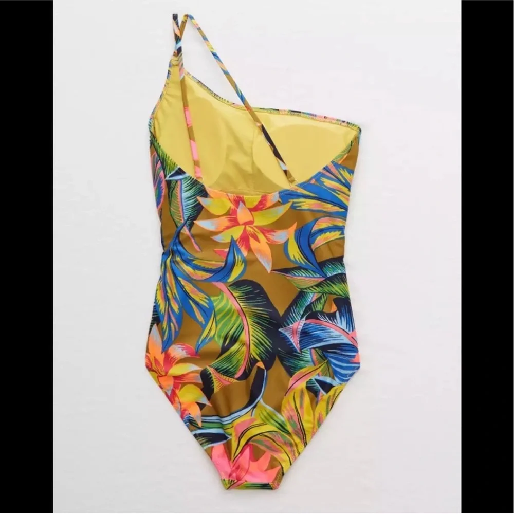 Aerie One Shoulder One Piece Swimsuit EUC Size Medium - Picture 5 of 8